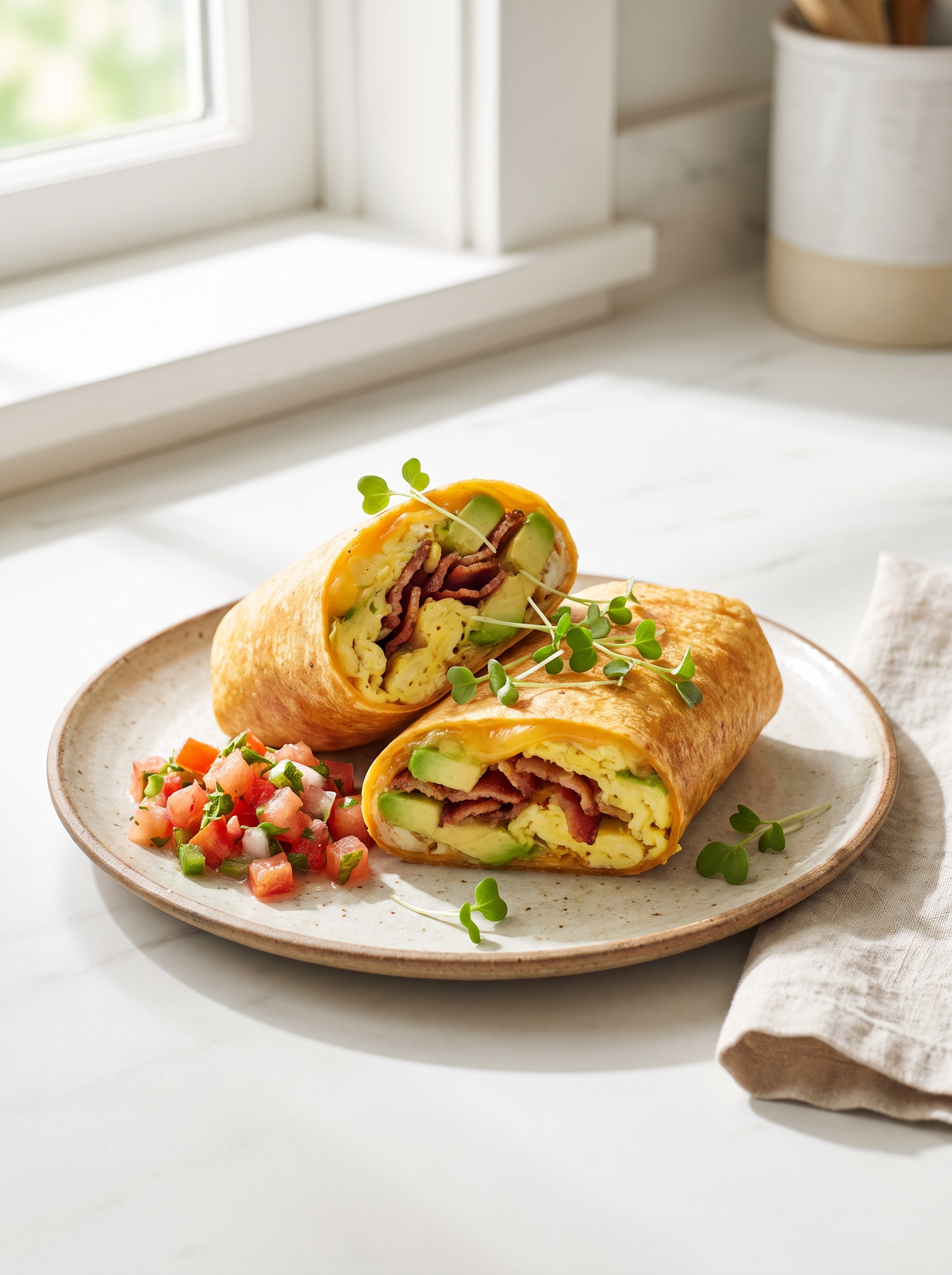 Bacon Avocado Breakfast Wrap