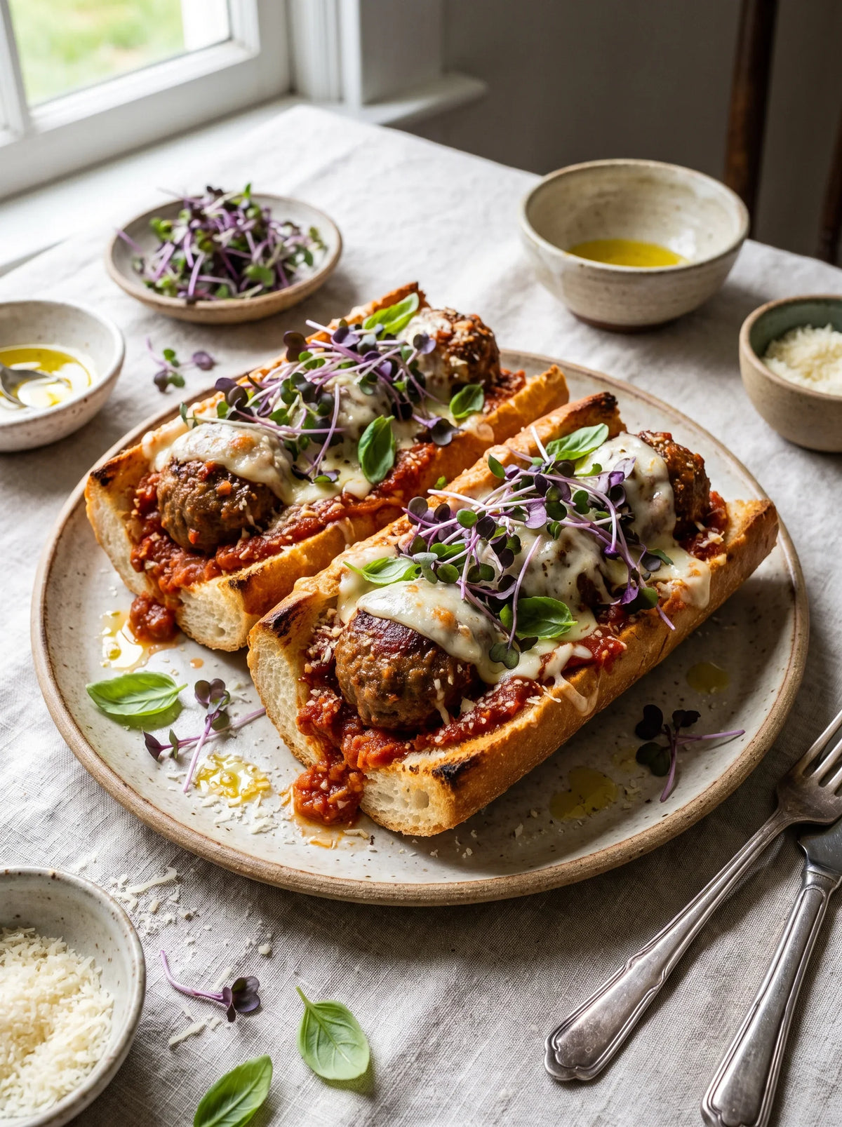 Beef Meatball Marinara Subs