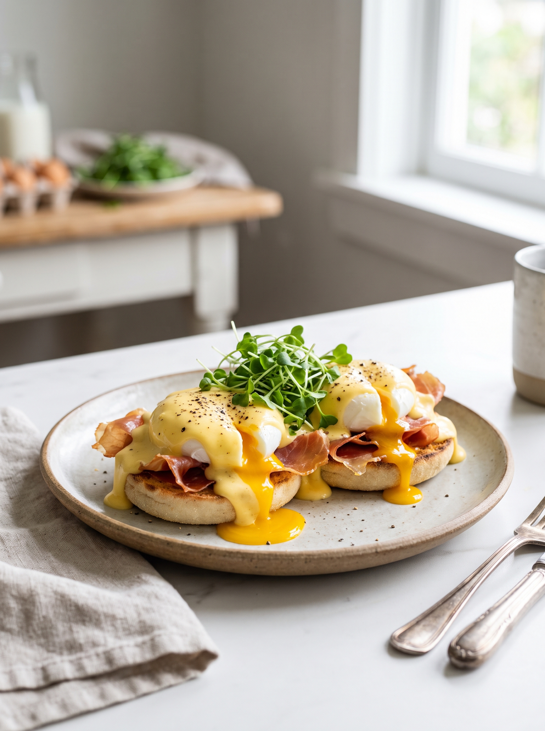 Eggs Benedict with Crispy Prosciutto