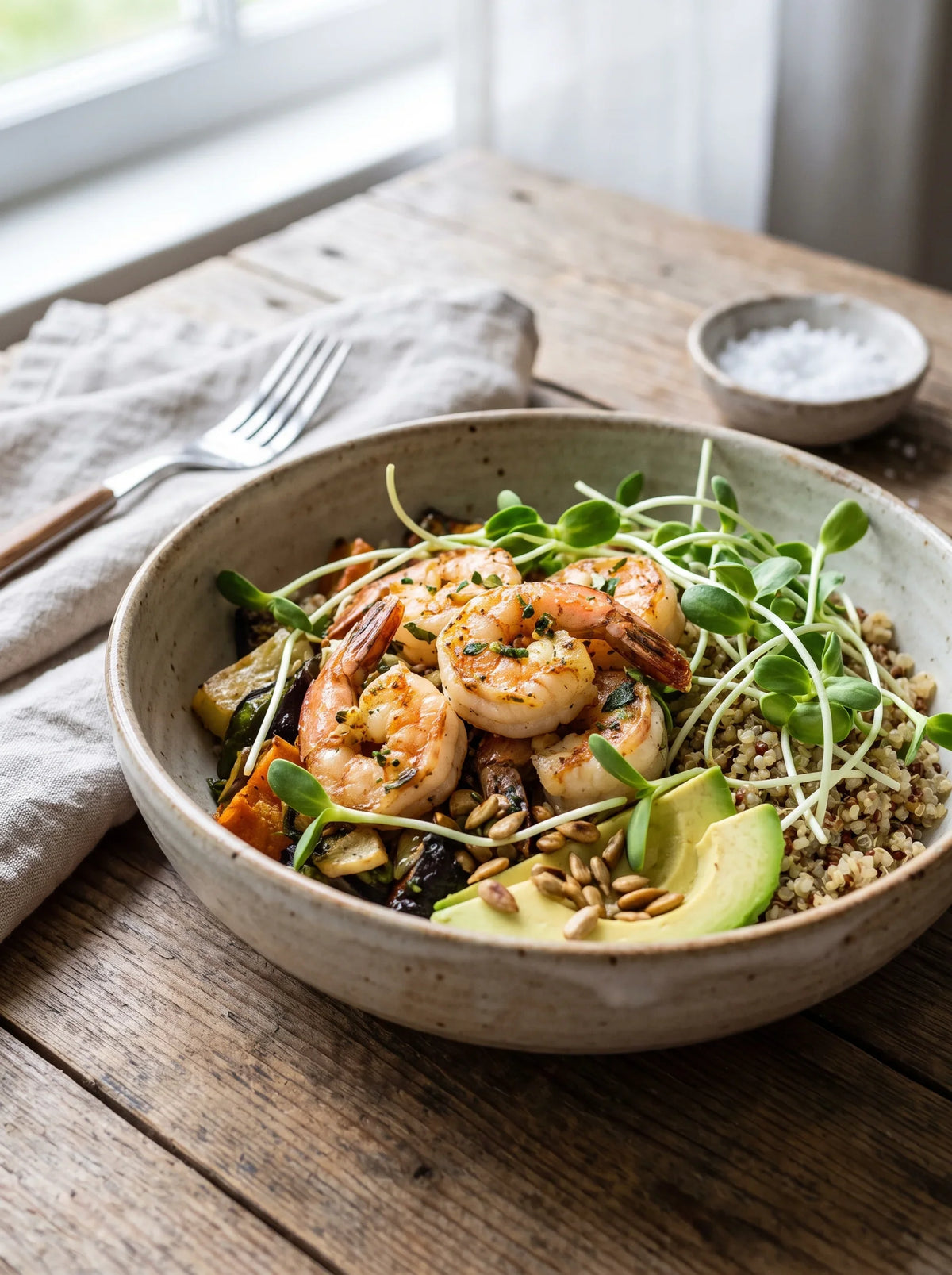 Garlic Prawn Grain Bowl