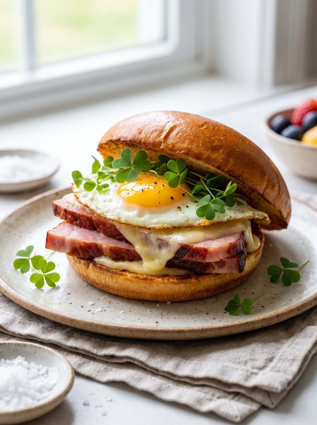 Ham and Swiss Breakfast Sandwich