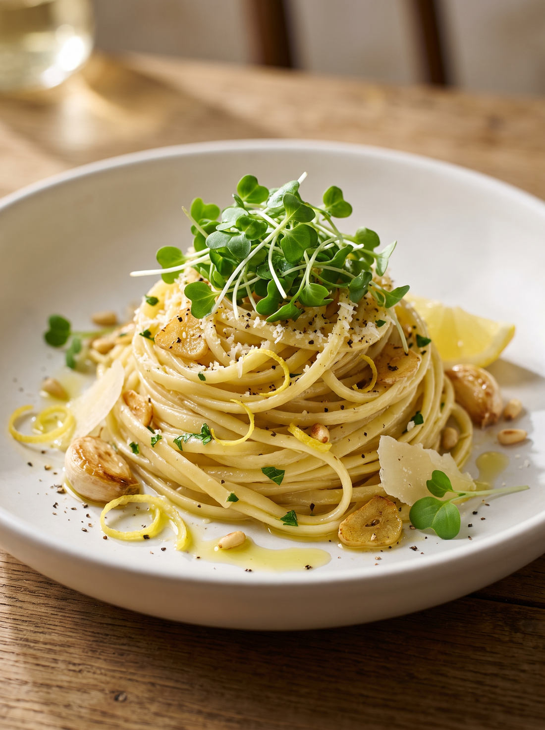 Lemon Herb Garlic Linguine