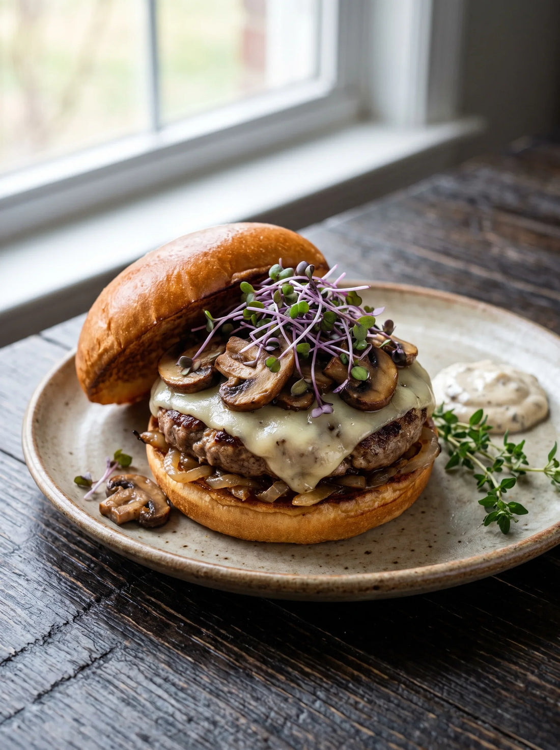 Mushroom Swiss Burger