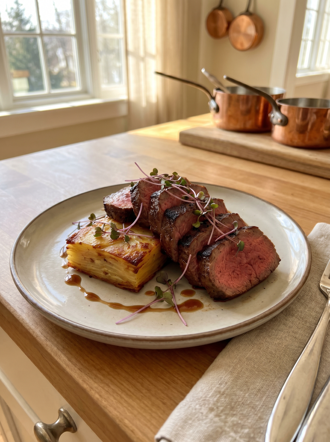 Premium Tenderloin with Potato Pavé