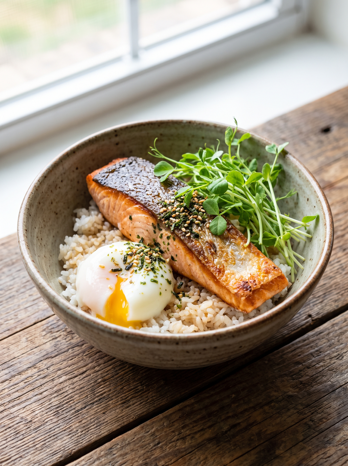 Salmon and Egg Rice Bowl