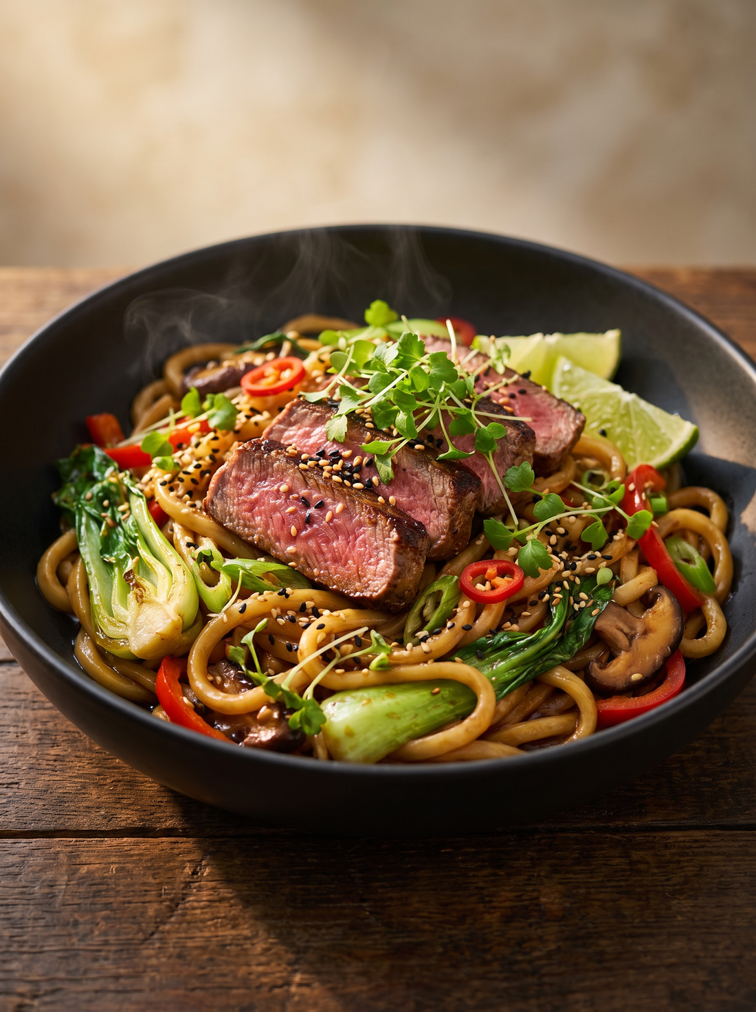 Spicy Rib Eye Udon Noodles