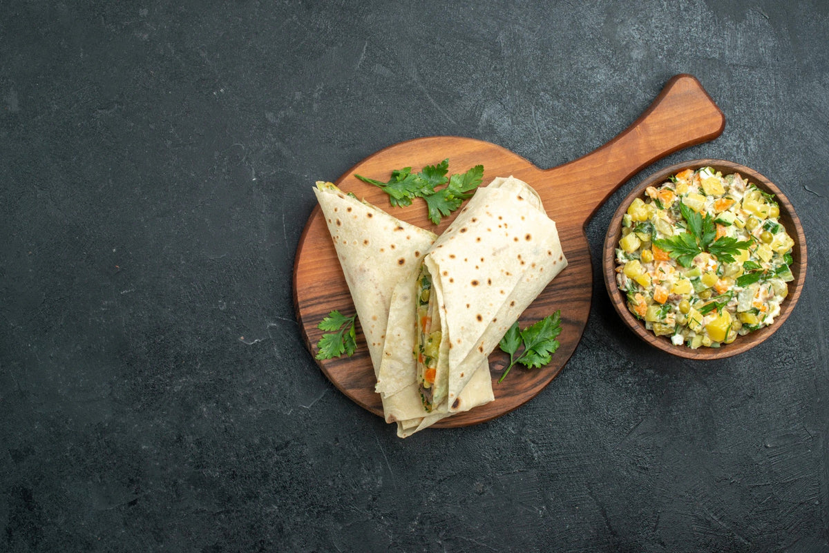 Guacamole, Pico de Gallo & Eggs Burrito
