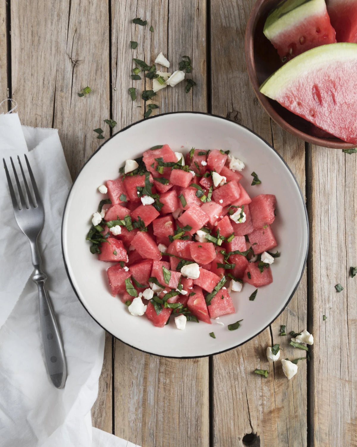 Watermelon, Feta & Mint Salad with Toasted Sesame & Citrus Honey Dressing